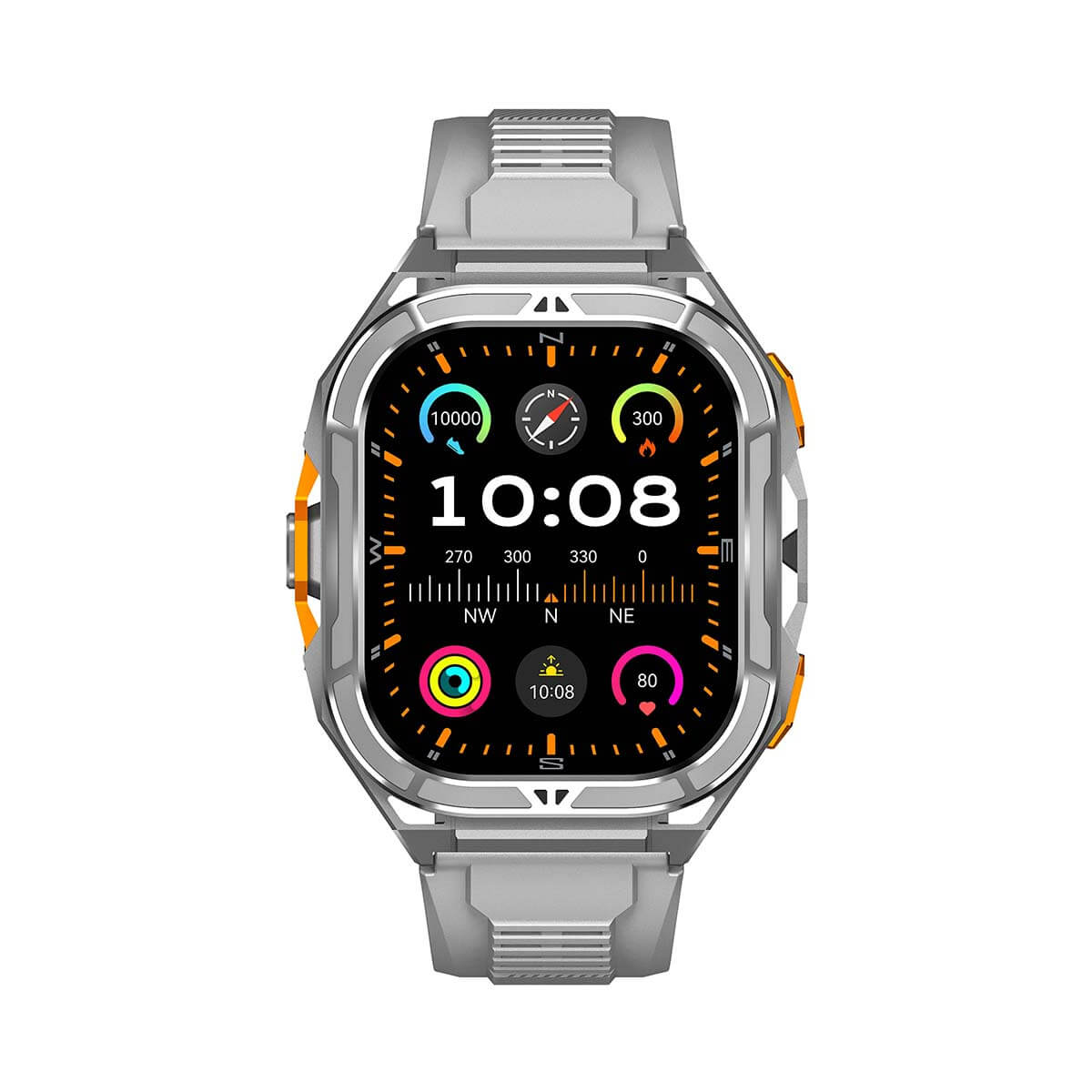 Aegis X5 GPS Sportswatch Square - Silver with 1.96in AMOLED dual-frequency GPS and 530mAh battery