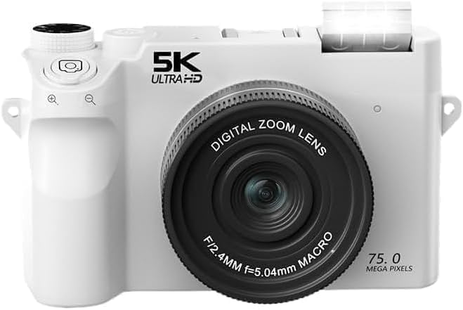 White Divento Digital Camera with 5K Ultra HD label and lens details on a white background