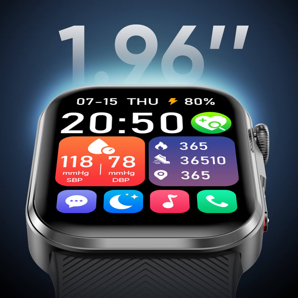 AEGVITA D6 Blood Pressure Smartwatch with a colorful display on a dark background