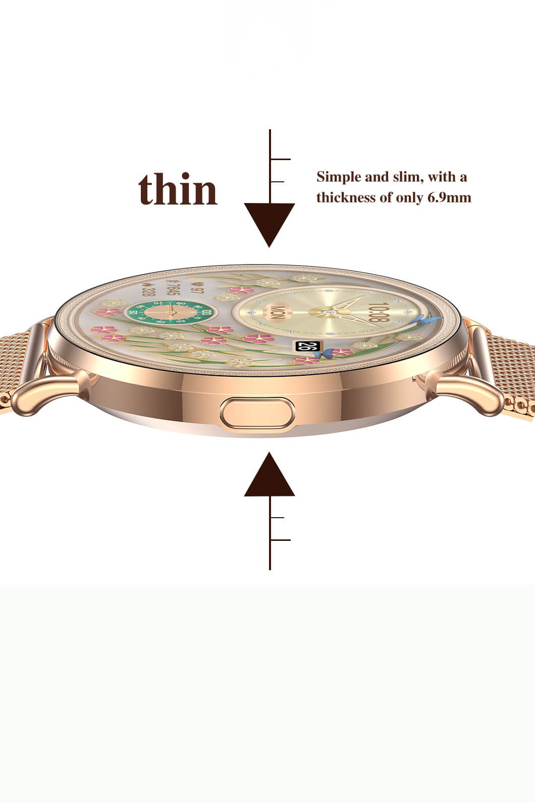Aegis KM88 Smartwatch slim design - ultra-thin full metal body barely-there premium wearing experience