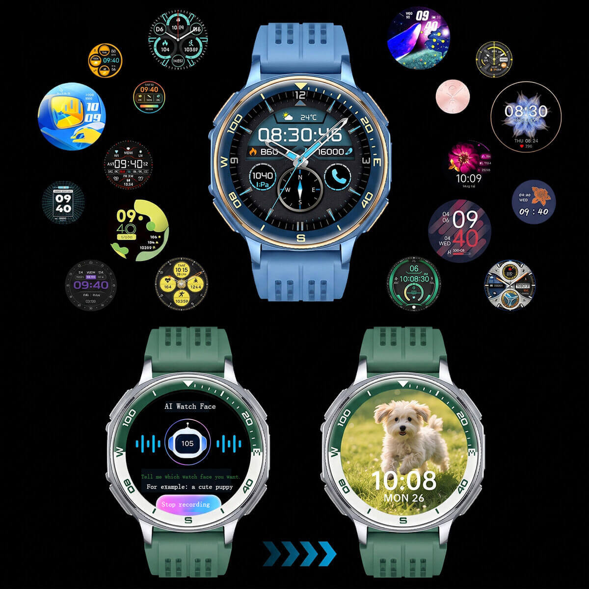 Aegis XS99 AI watch faces
