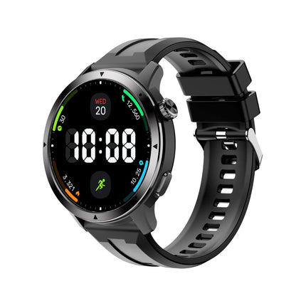 A black Aegvita S8 AI-Powered Fitness Smartwatch with a round digital display and a matching black perforated silicone strap, shown on a plain white background.