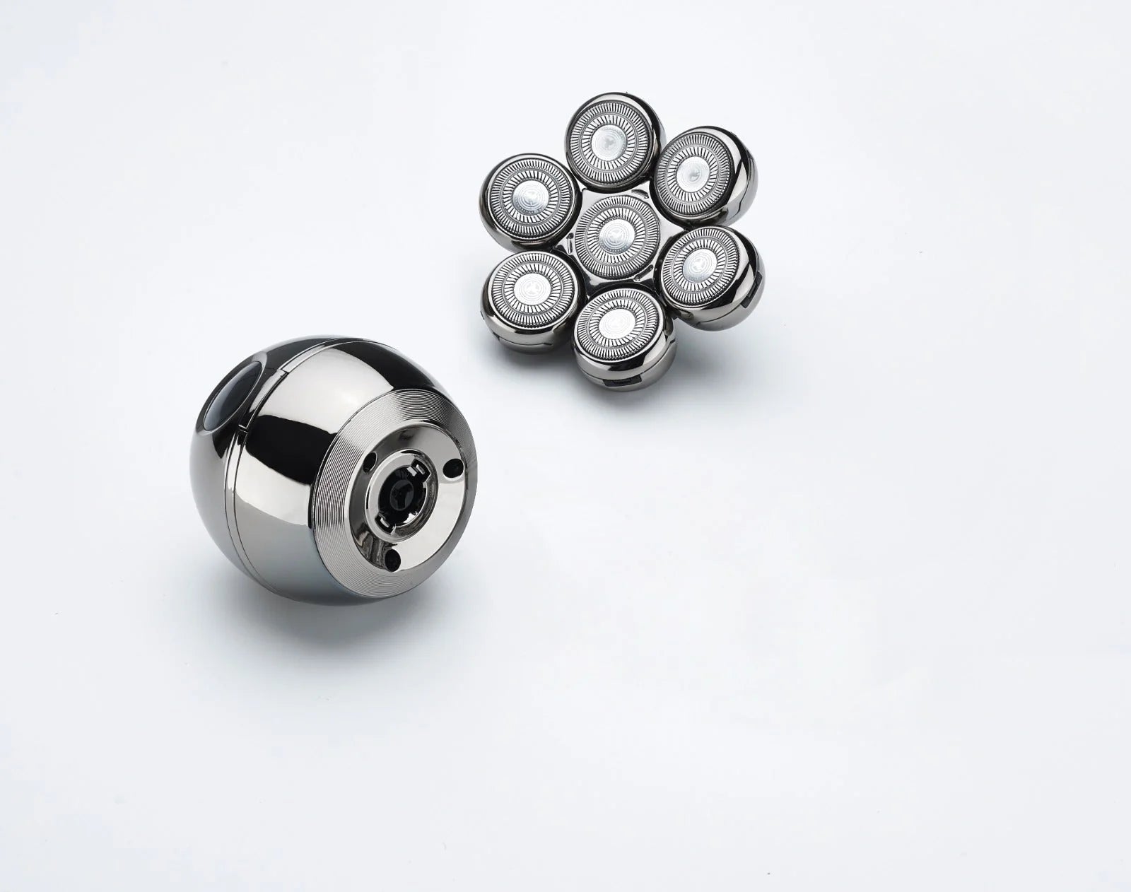Aeqis 6 in 1 Shaving bearing and multiple smaller bearings on a white background