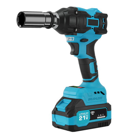 Aerivax Cordless Impact Wrench - 21V 900W 500Nm brushless motor 3-speed with 4Ah battery and accessories