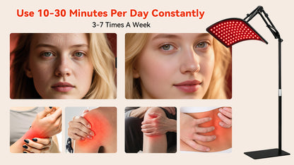 Aerivax Red Light Therapy Device enhanced light therapy banner - 15-30 minutes daily for firmer skin
