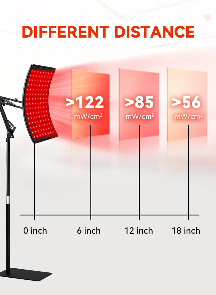 Aerivax Red Light Therapy Device hook mount portrait - device hung on wall or door for hands-free use