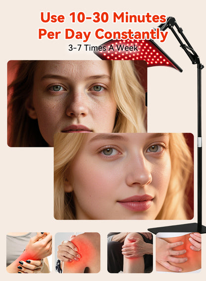 Aerivax Red Light Therapy Device enhanced therapy portrait - wrinkle reduction younger-looking skin