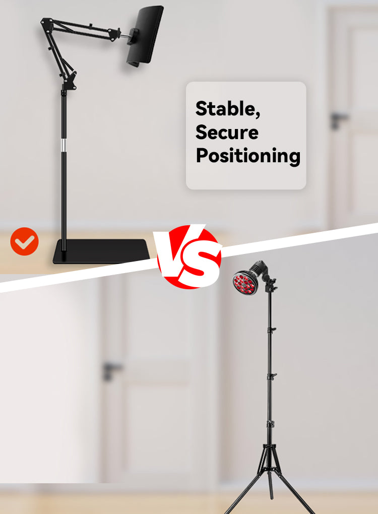 Aerivax Red Light Therapy Device design portrait 3 - stand fully assembled with cord routing