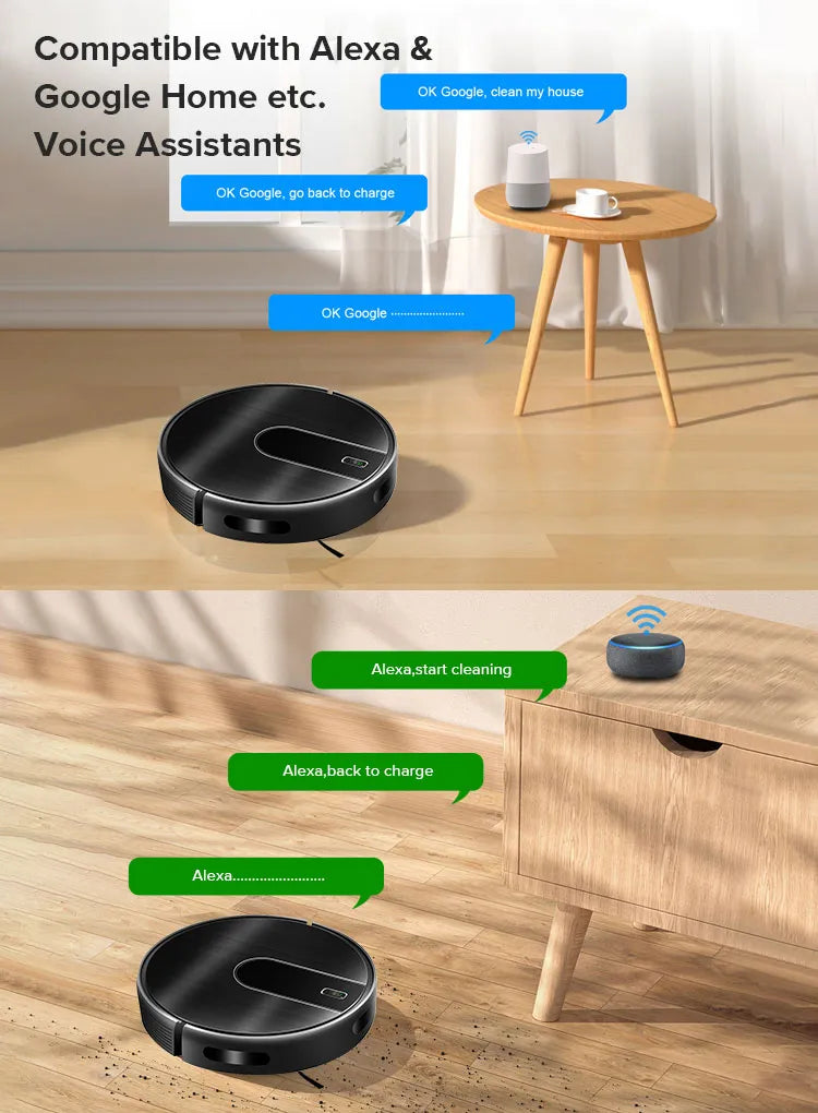 AeroBot S7 Pro quiet operation portrait - 40-50dB brushless motor noise level during cleaning