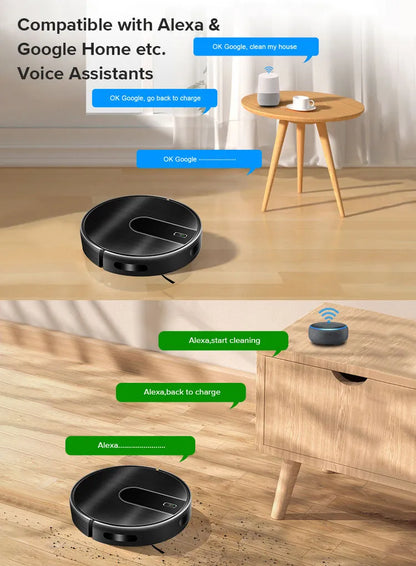 AeroBot S7 Pro quiet operation portrait - 40-50dB brushless motor noise level during cleaning