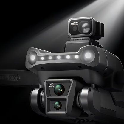 Aerudon Air+ Drone with camera and lights on a dark background