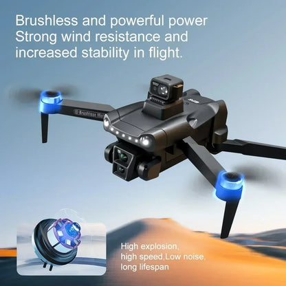 Black Aerudon Air+ with blue accents on a gradient background, featuring text about its features.