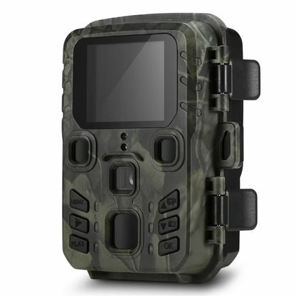 Camouflage-patterned AethYrir Wildlife Camera on a white background