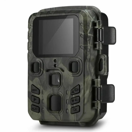 Camouflage-patterned AethYrir Wildlife Camera on a white background