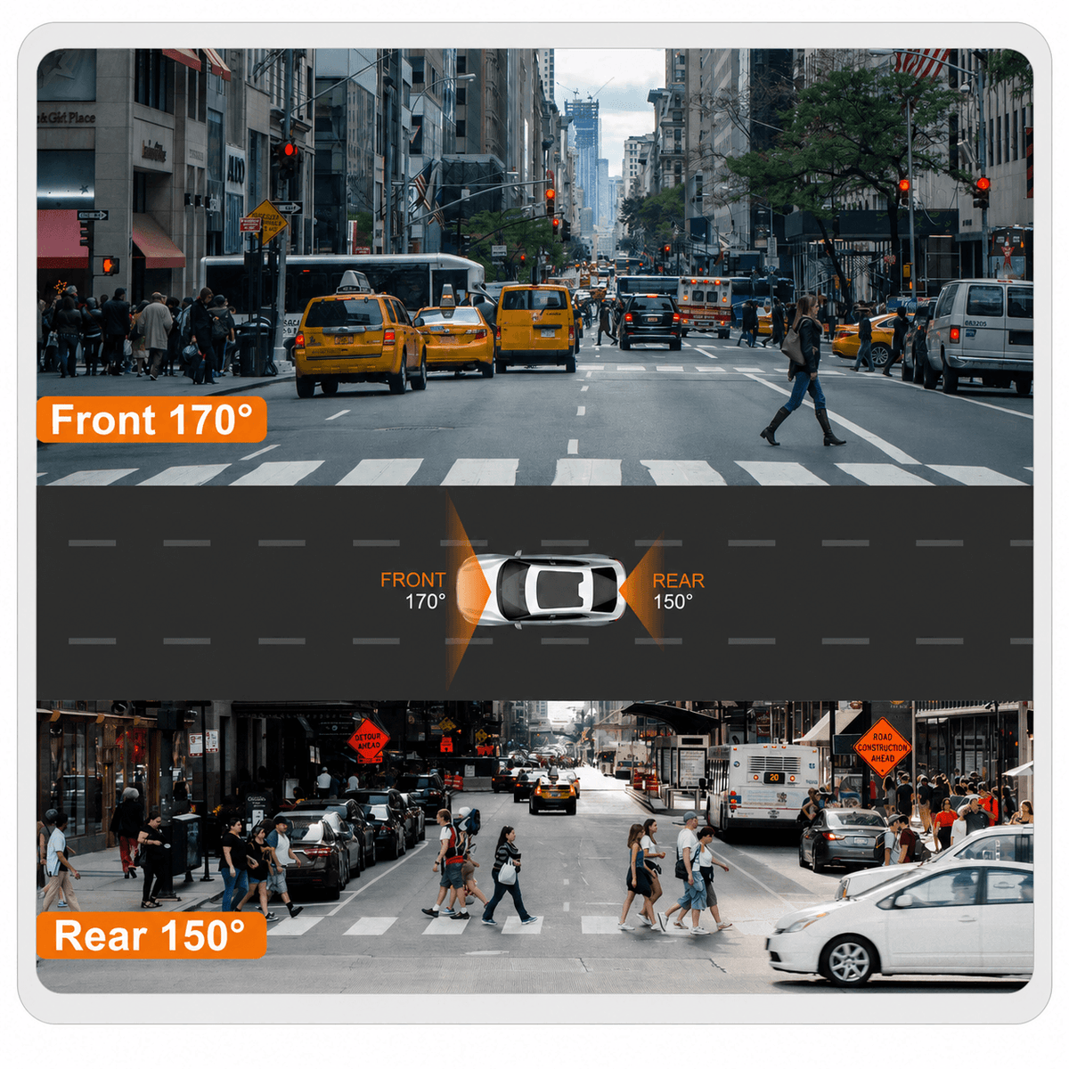 Ahalar Dash Cam 170 degree ultra-wide front view