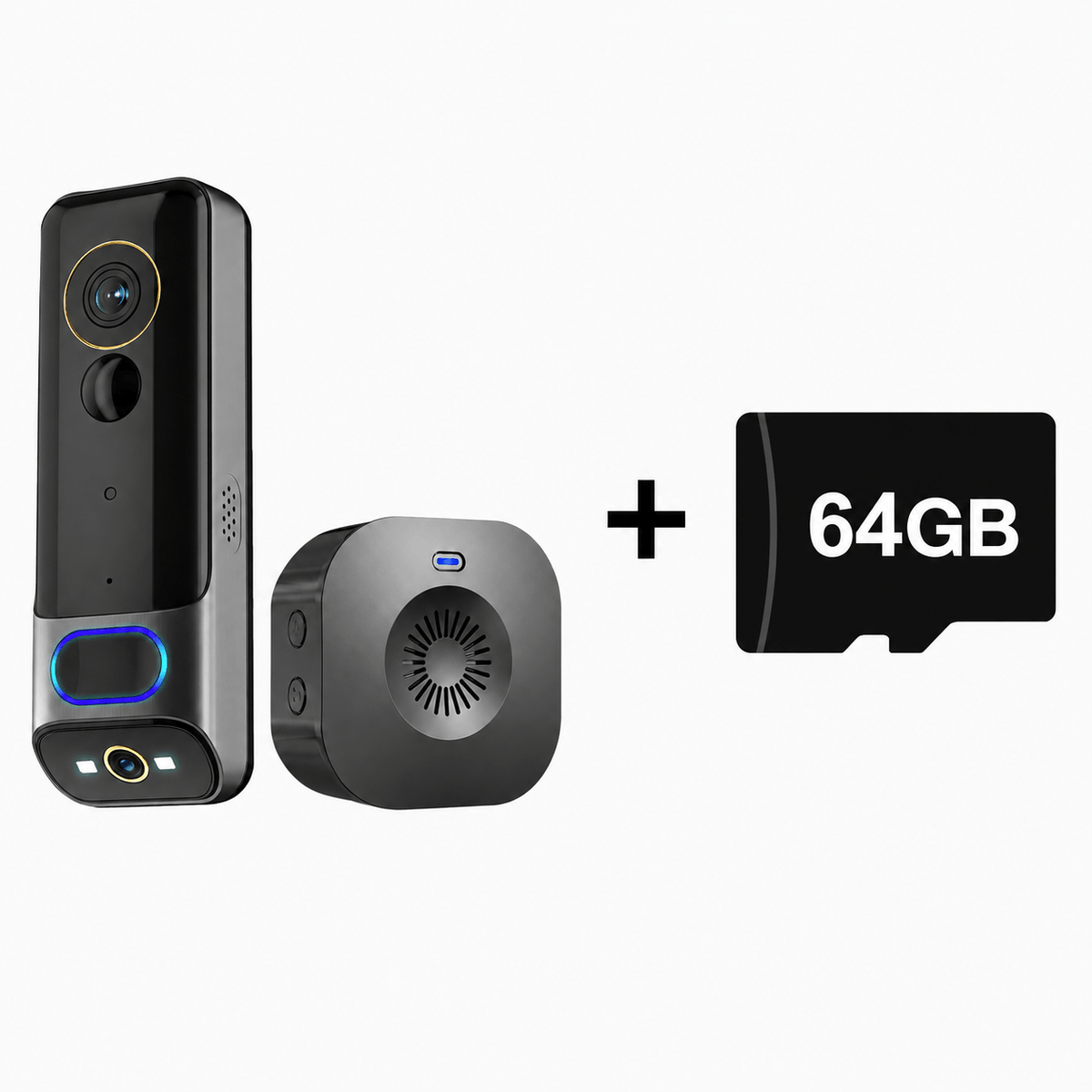 Ahalar Dual-Camera Video Doorbell Standard Edition with 64GB memory card