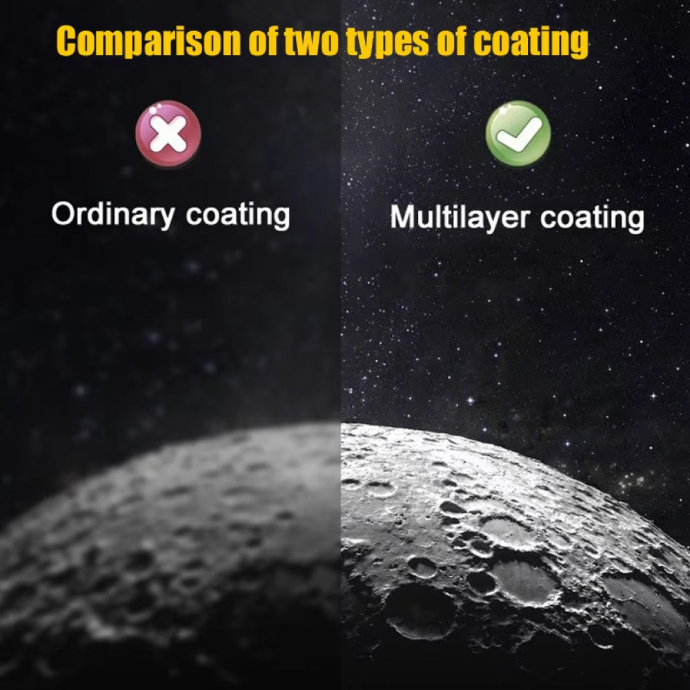 Comparison of ordinary and multilayer coating on a celestial body surface.