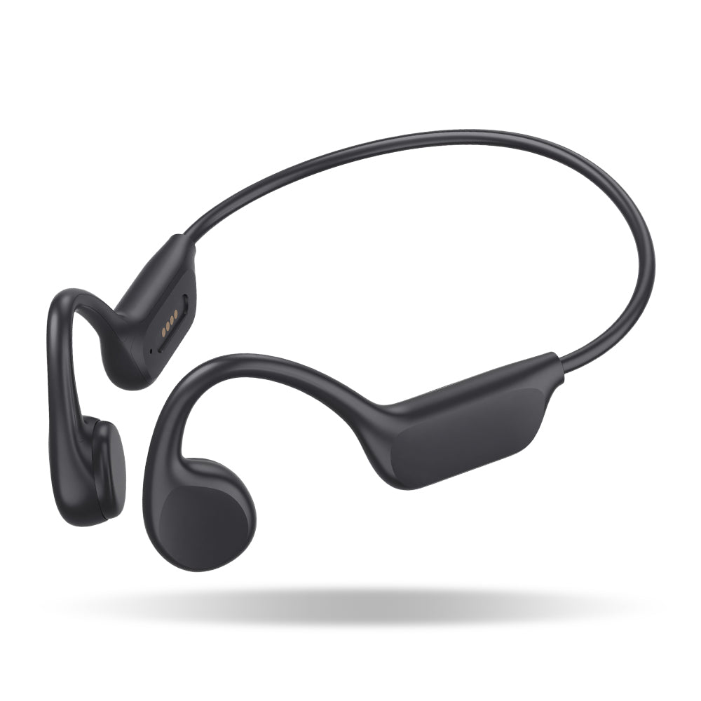 Audionex IPX8 Bone Conduction Headphones - White IPX8 swim-proof 32GB BT5.4 10hr 27.5g open-ear