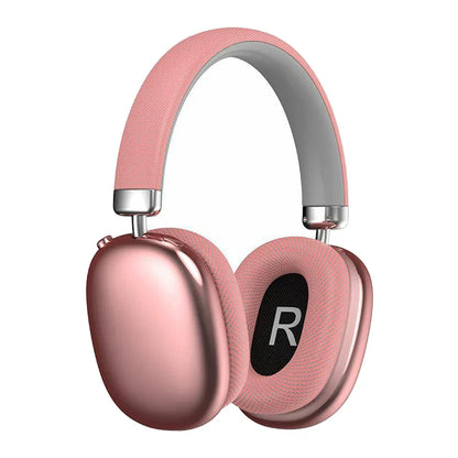 Audionex HiFi Stereo Wireless Headphones pink with a metallic finish on a white background