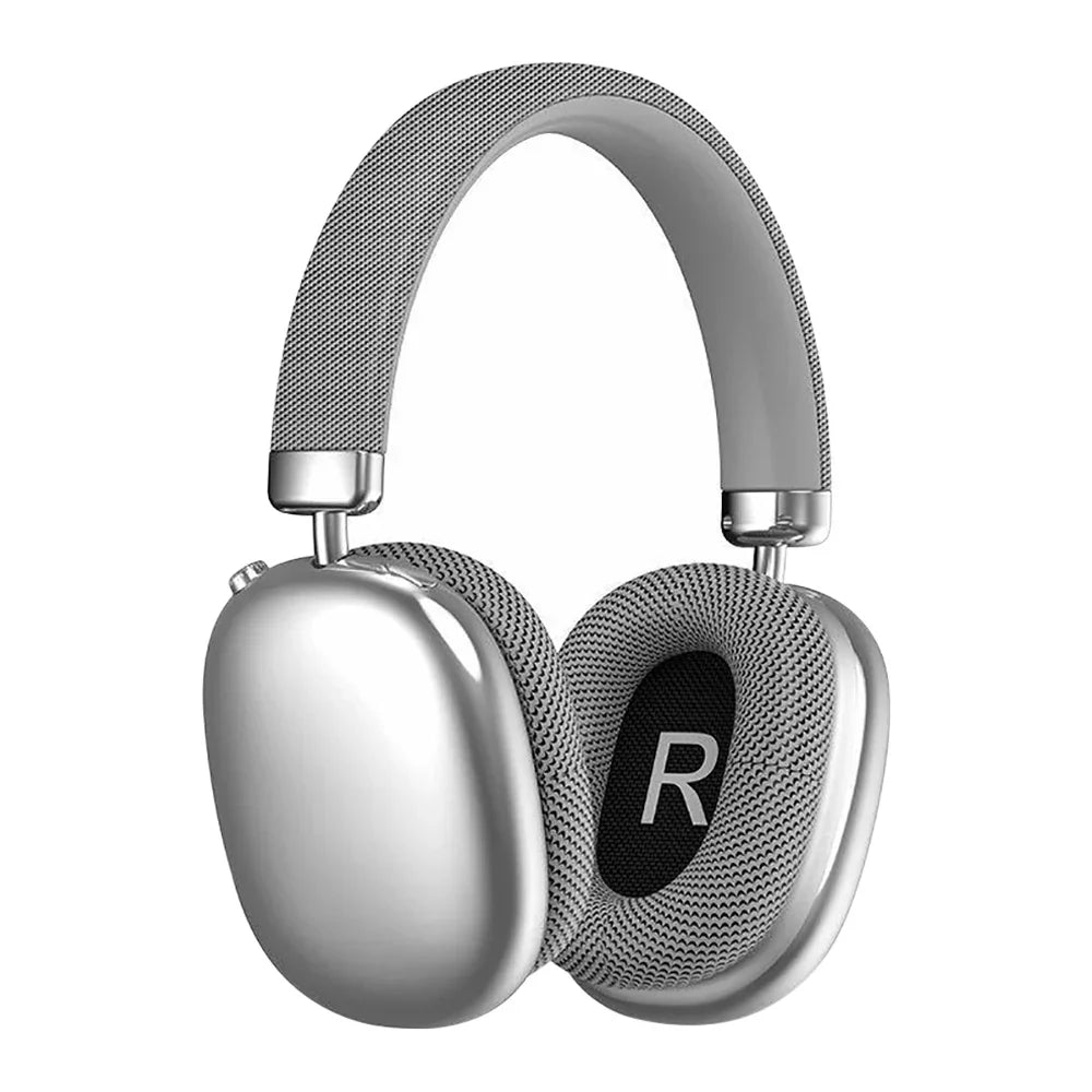Silver Audionex HiFi Stereo Wireless Headphones on a white background