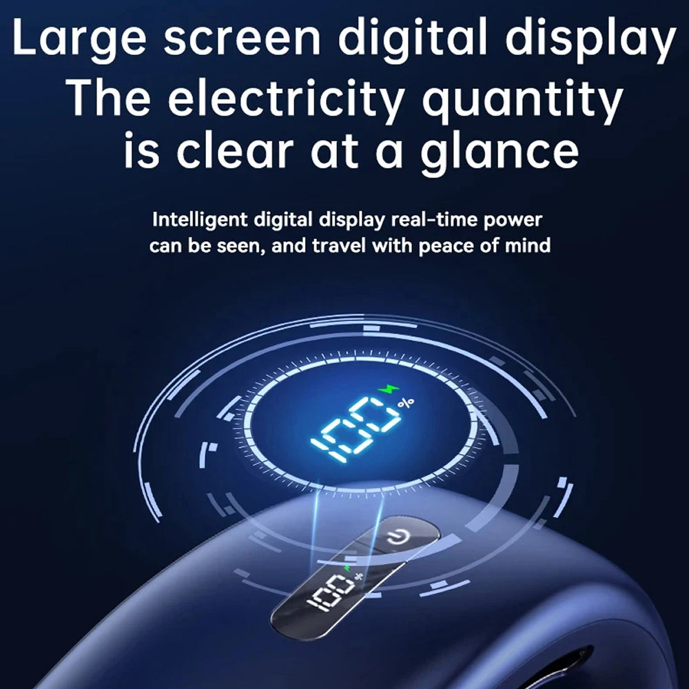 Digital display showing electricity quantity with text on a dark background