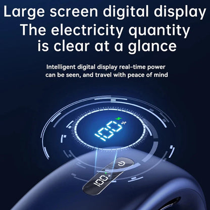 Digital display showing electricity quantity with text on a dark background
