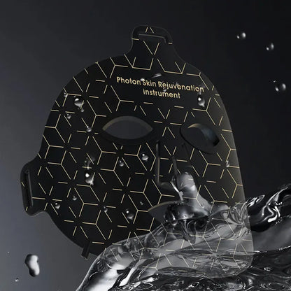 Aureline AureGlow Face LED Mask Skin Rejuvenation Instrument with geometric design on a dark background