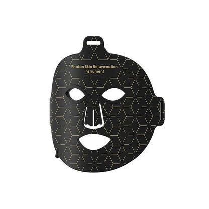 Black Aureline AureGlow Face LED Mask with geometric pattern on a white background