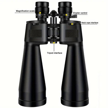 Black Binoclyx Binocular  with labeled parts on a white background