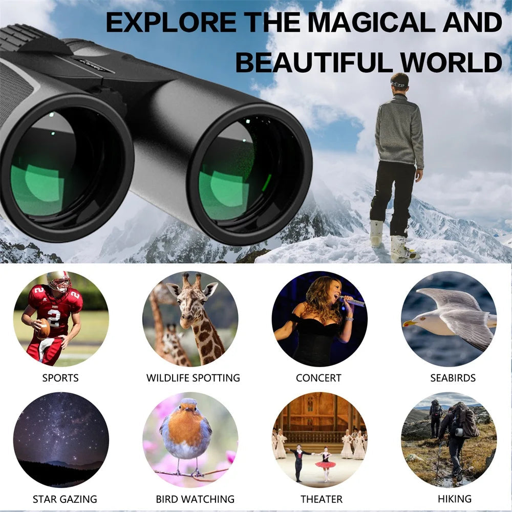 BixCelix Compact Binocular with a scenic view and various activities listed below.