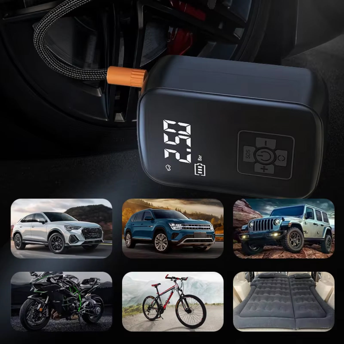 BlitzoPum Cordless Tyre Inflator features