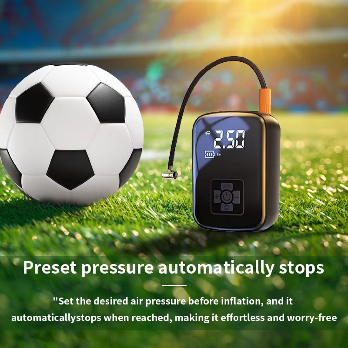 BlitzoPum Cordless Tyre Inflator stops 