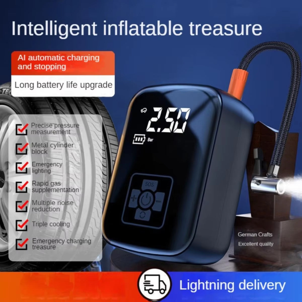 BlitzoPum Cordless Tyre Inflator treasure