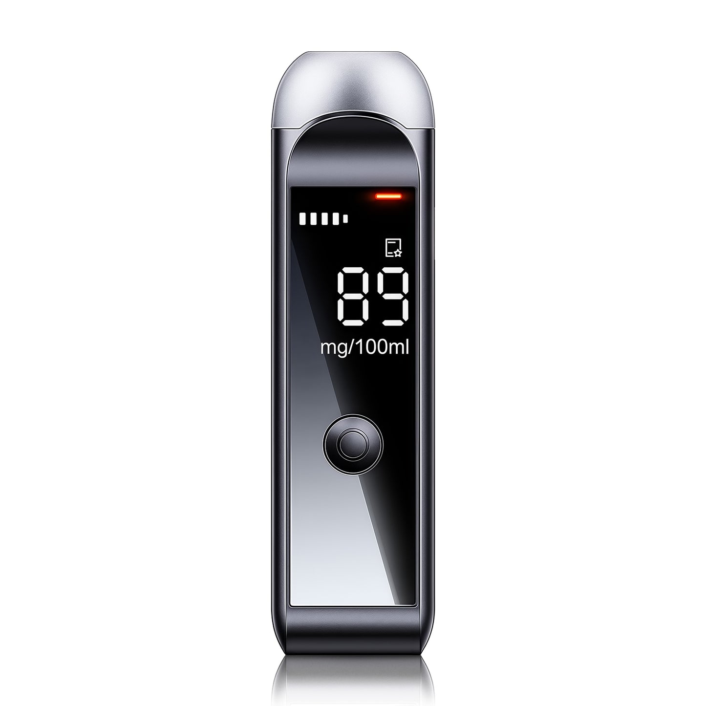Bovallo LED Screen Breathalyser device with digital display on a white background