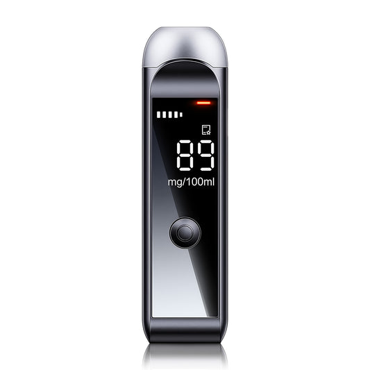 Bovallo LED Screen Breathalyser device with digital display on a white background