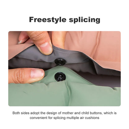 Inflatable CapixMat Camping Mattress with freestyle splicing design and button details.