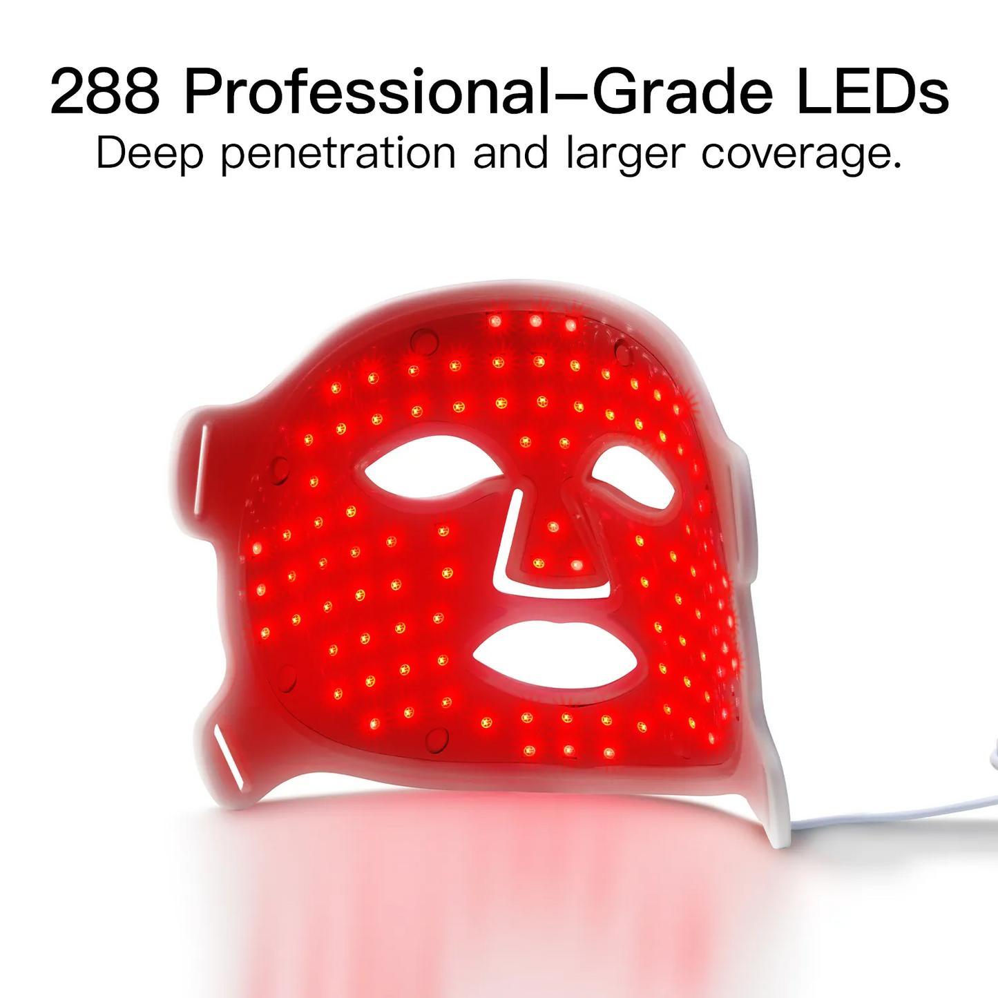 Cavinoo LED Mask Face Mask with red lights on a white background