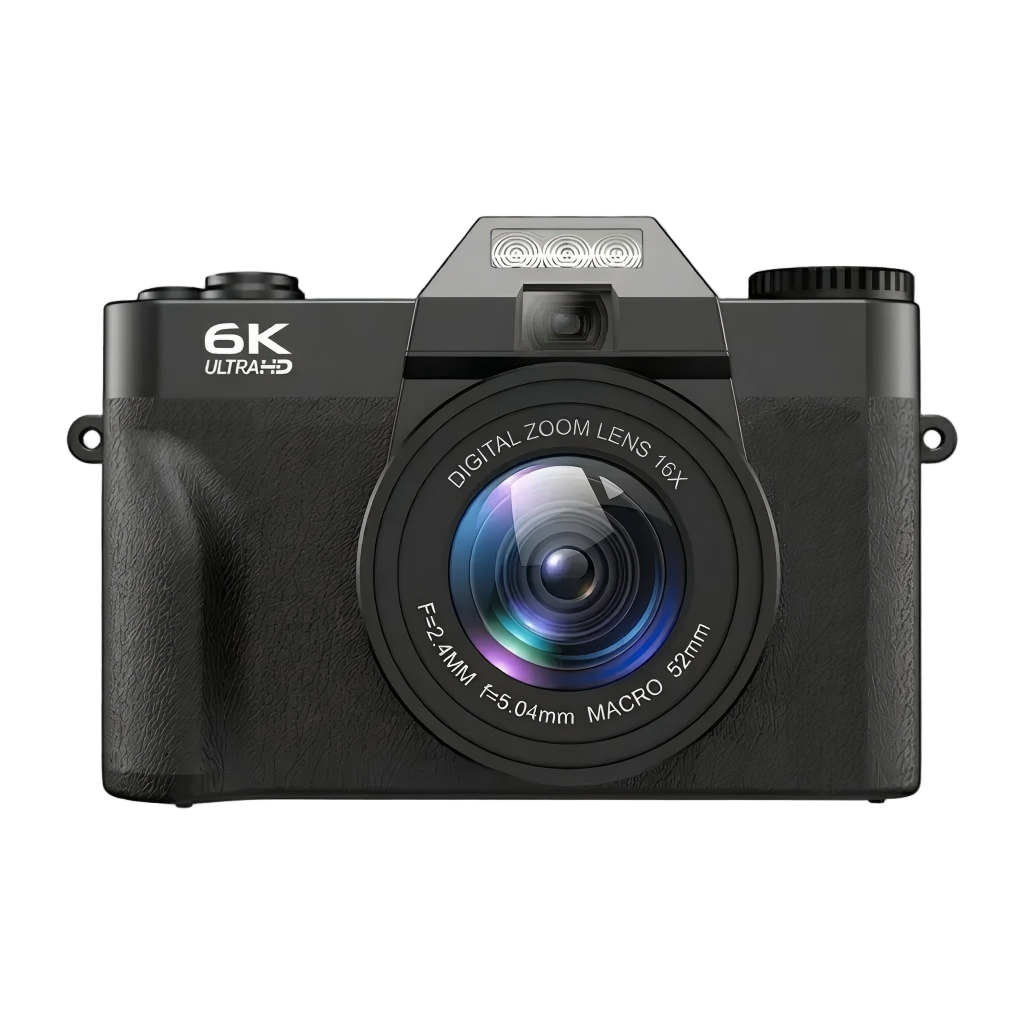 Cearan 6X Digital Camera - Pink 64MP 6K 16x zoom With 4K UHS SD Card With Additional Battery
