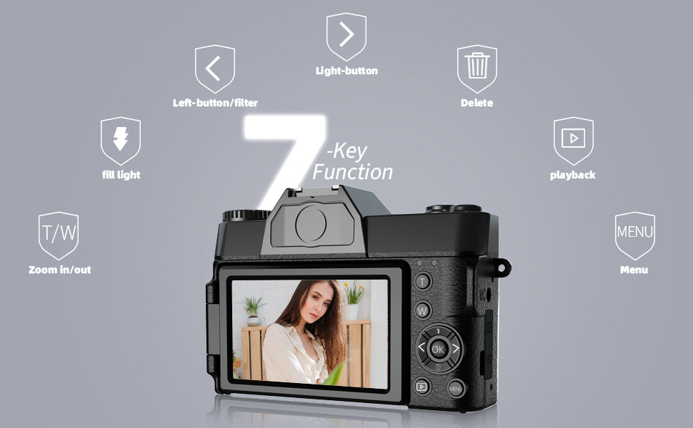 Cearan 6X Digital Camera - 7 shortcut keys quick access