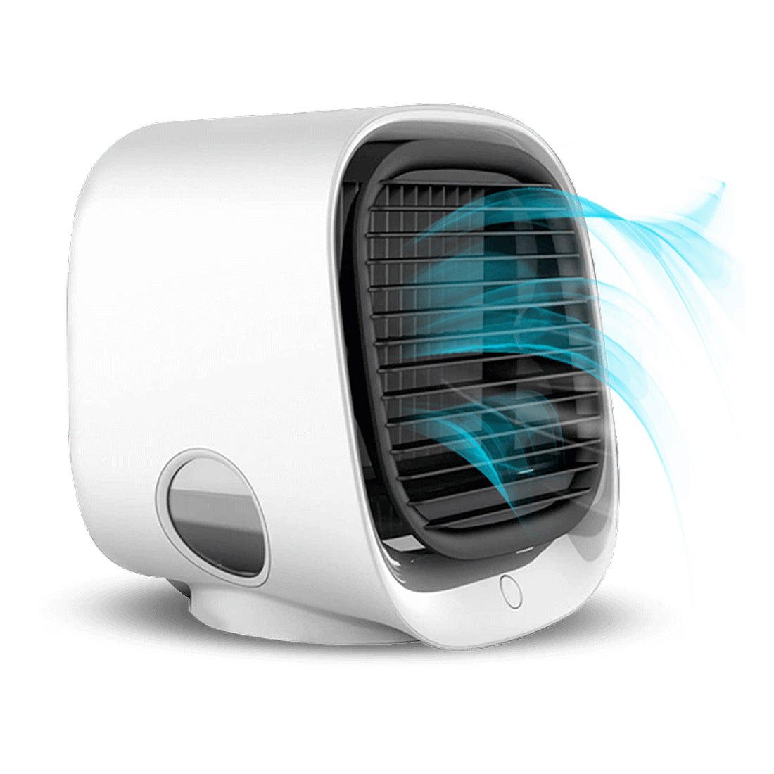 Coolevax Portable Air Conditioner with air blowing effect on a white background