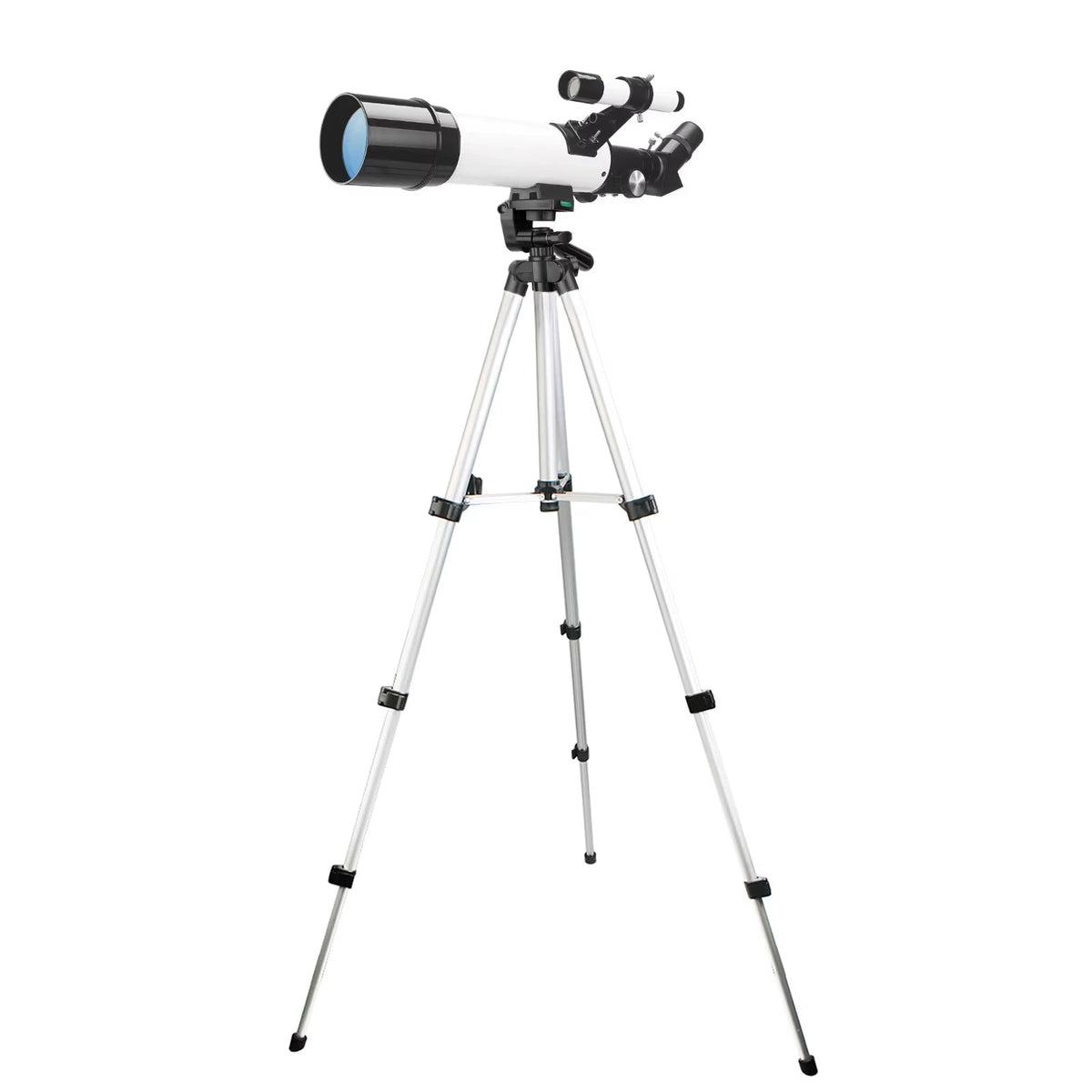 Cosatro V2 Telescope with a white tube and black eyepiece on a white background