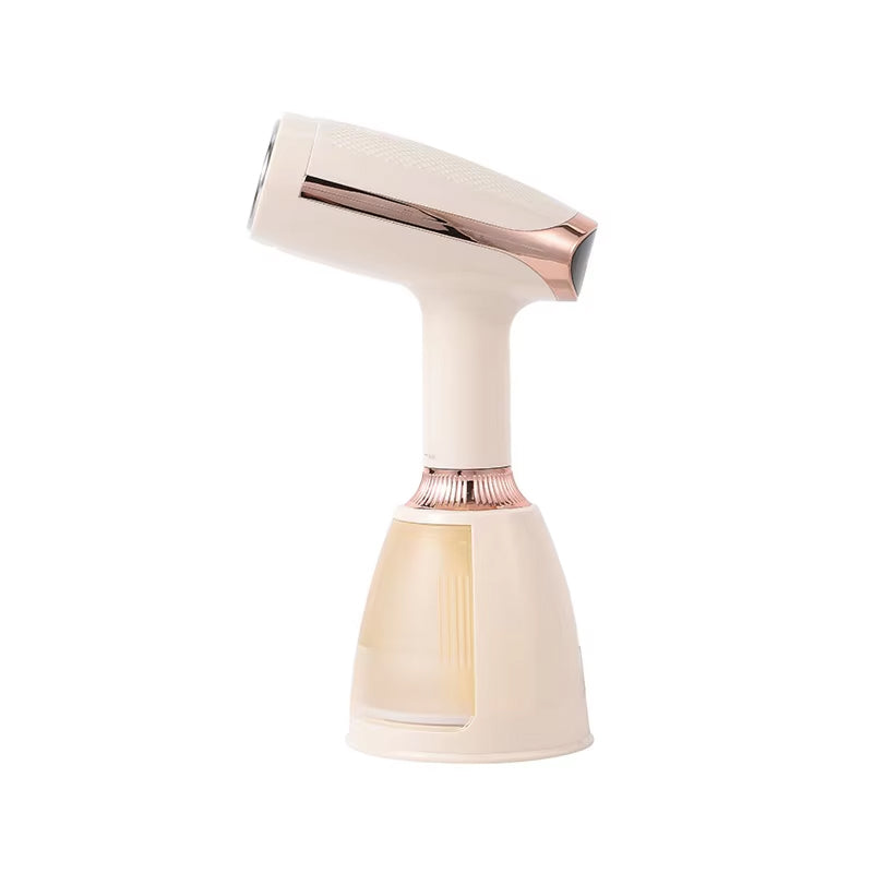Rose gold CriisMist Handheld Steamer on a white background