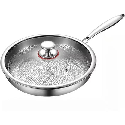 Crisporia Titanium Frying Pan with lid on a white background