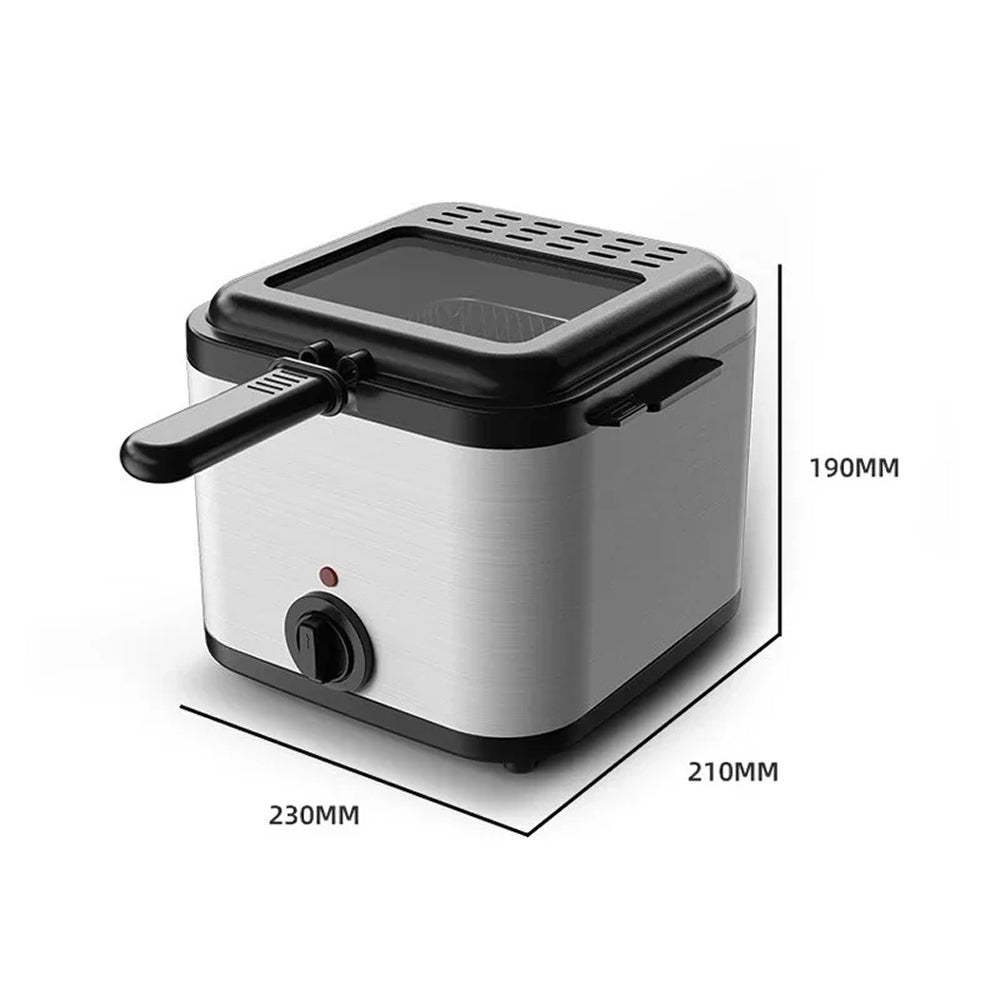 Small CryspiPro Fryer with dimensions labeled on a white background