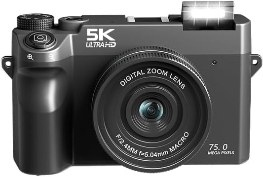 Black Divento Digital Camera with 5K Ultra-HD label on a white background