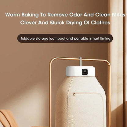 Portable DryTekco Foldable Dryer with text on a beige background