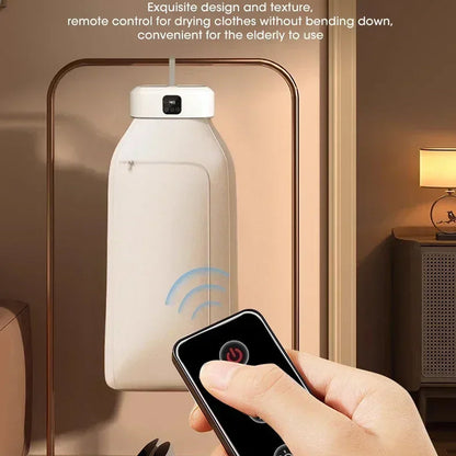 Smart DryTekco Foldable Dryer with remote control in a home setting