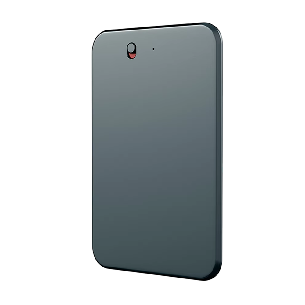 Dark gray EchoScrib AI Note Taker back cover on a white background