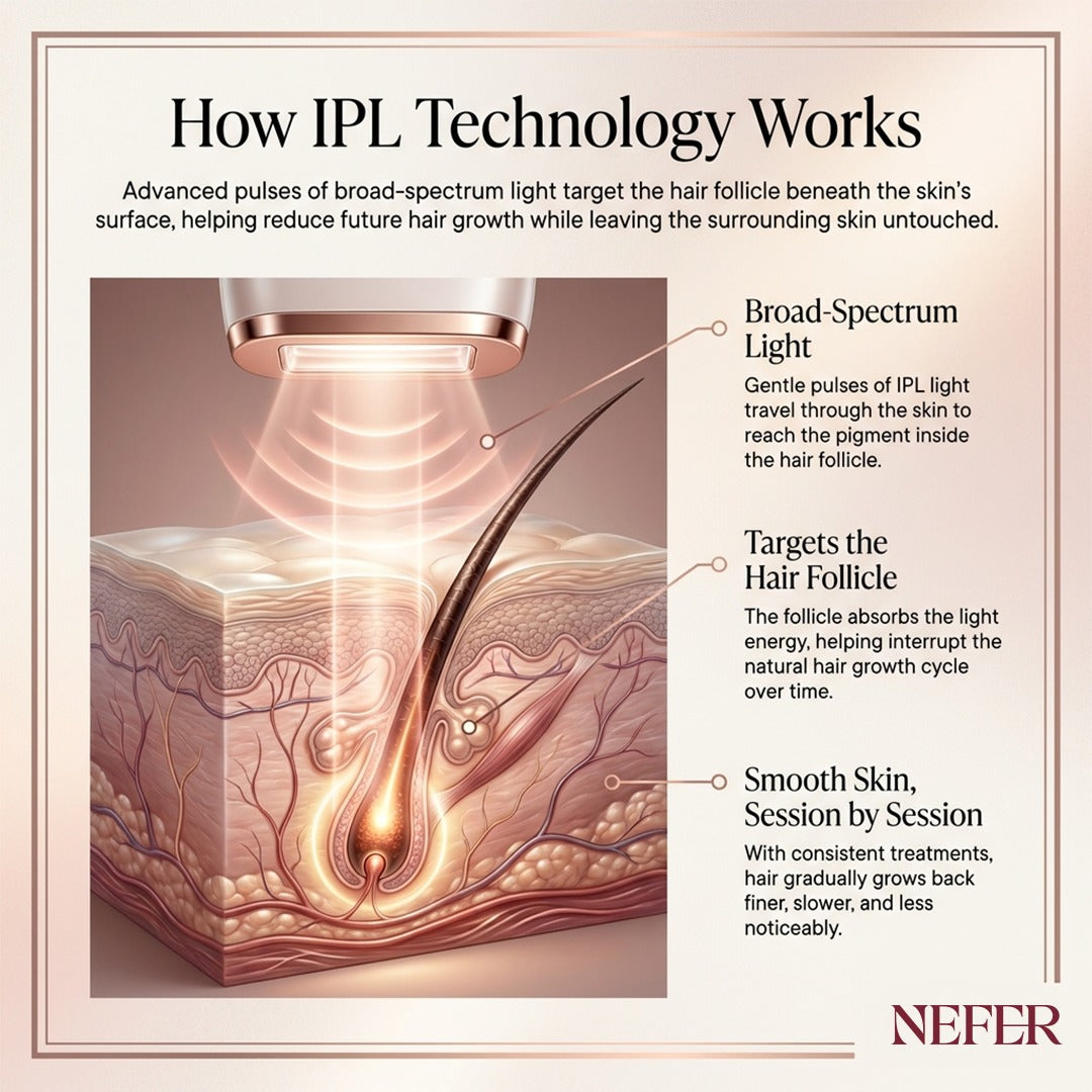 Elara IPL Laser Hair Removal Device - full device view with all accessories included
