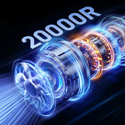 High-tech gear system with glowing effects and '20000R' text on a dark background